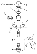 Spindle Assembly (48 Center) Diagram and Parts List for LT16482  Snapper Lawn Tractor