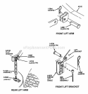 Deck Hanger Detail Rear Lift Arm Front Lift Bracket Diagram and Parts List for LT16002  Snapper Lawn Tractor