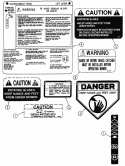 Safety Decals Diagram and Parts List for LT180H48DBV2  Snapper Lawn Tractor