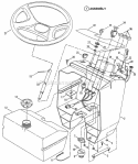 Steering Wheel Console Fuel Tank Diagram and Parts List for LT180H48DBV2  Snapper Lawn Tractor