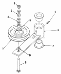 Deck Idler Assembly Diagram and Parts List for LT180H48DBV2  Snapper Lawn Tractor