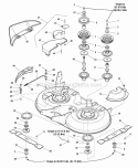 40 Mower Deck - Housing Arbors  Blades Diagram and Parts List for LT1840 1694808 Snapper Lawn Tractor