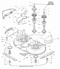 40 Mower Deck - Housing Arbors  Blades Diagram and Parts List for LT18400 2690404 Snapper Lawn Tractor