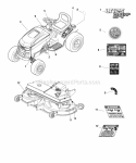 Decals Group - 46 Deck Diagram and Parts List for LT24460 2690809 Snapper Lawn Tractor