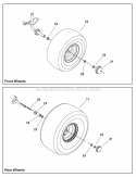 Wheels  Tires Group Diagram and Parts List for LT23420 2690808 Snapper Lawn Tractor