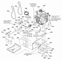 Engine  Frame Group Diagram and Parts List for M1429E 1695735 Snapper Snow Blower
