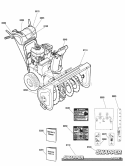 Decals Group Diagram and Parts List for M1429E 1695735 Snapper Snow Blower
