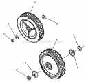 Front Wheels (Non-Swivel Wheel Models) Diagram and Parts List for MR215015T  Snapper Lawn Mower