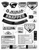 Decals Diagram and Parts List for MR216518B 80458 Snapper Lawn Mower