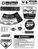 Decals Diagram and Parts List for NFRP216012  Snapper Lawn Mower