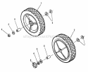 Front Wheels Diagram and Parts List for NFRP216012  Snapper Lawn Mower