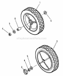 Rear Wheel Diagram and Parts List for NFRP216012  Snapper Lawn Mower