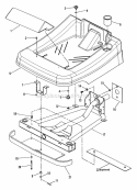 Front Frame  Cover Assembly (Fiberglass Bodied Models) Diagram and Parts List for HZ15420KVE  Snapper Lawn Tractor