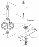 Spindle - 38 Cutting Deck Diagram and Parts List for LT125G38DB  Snapper Lawn Tractor