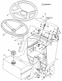 Steering Wheel Console Fuel Tank Diagram and Parts List for NLT120G30DB  Snapper Lawn Tractor