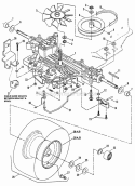 Transmission Group (Hydro Drive)  Rear Wheels Diagram and Parts List for ELT140H33DBV  Snapper Lawn Tractor