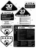 Decals (Part I) Diagram and Parts List for NLT120G30DB  Snapper Lawn Tractor