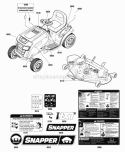 Decals Group - 42 46  52 Deck - Lockup Diagram and Parts List for NXT2652 2691027 Snapper Lawn Tractor