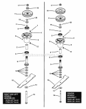 Deck Spindle Assemblies Diagram and Parts List for NZM27612KH  Snapper Lawn Tractor