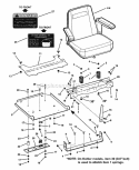 Seat Assembly Diagram and Parts List for NZM25613KWV  Snapper Lawn Tractor