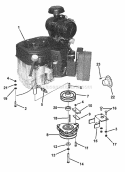 Engine Sub-Assembly Diagram and Parts List for NZMJ25613KH  Snapper Lawn Tractor