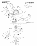 Cutting Deck Blade Interlock Diagram and Parts List for 21406T-2  Snapper Lawn Mower