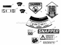 Decals Diagram and Parts List for P21558BV  Snapper Lawn Mower