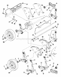 Rear Wheels Brackets Latches Diagram and Parts List for PC21507B  Snapper Lawn Mower