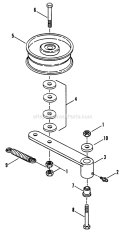 Power Unit Idler Assembly Diagram and Parts List for PL7H1404KWV 80695 Snapper Lawn Mower