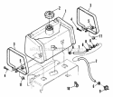 Fuel Tank Assembly Diagram and Parts List for PL8140KVE  Snapper Lawn Mower