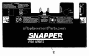 Decal Kit (Part 2) Diagram and Parts List for PL8140KVE  Snapper Lawn Mower
