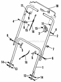Handle Assembly Diagram and Parts List for PR3001  Snapper Dethatcher
