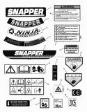 Decals Diagram and Parts List for ER194515B  Snapper Lawn Mower