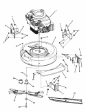 Engine Cutting Deck  Blade Diagram and Parts List for ER194515B  Snapper Lawn Mower