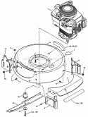 Engine Cutting Deck  Blade Diagram and Parts List for R205012  Snapper Lawn Mower