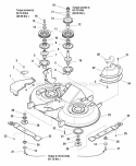 40 Mower Deck - Housing Arbors  Blade Diagram and Parts List for RD18VG40 1694675 Snapper Lawn Tractor