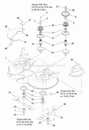 40 Mower Deck - Housing Arbors  Blade Diagram and Parts List for RD2140 2690763 Snapper Lawn Tractor