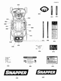 Decals Diagram and Parts List for RE100  Snapper Lawn Tractor