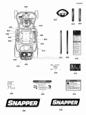 Decals Diagram and Parts List for RE110  Snapper Lawn Tractor
