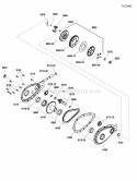 Primary Chain Case Diagram and Parts List for RE100  Snapper Lawn Tractor