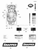 Decals Diagram and Parts List for RE210  Snapper Lawn Tractor