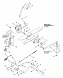 Clutch Brake  Transmission Controls Diagram and Parts List for ELT125G331KV  Snapper Lawn Tractor