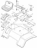 Seat Rear Fender Diagram and Parts List for ELT140H331KV 80397 Snapper Lawn Tractor