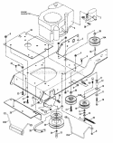Engine Engine Base  Drive Components (Kohler Engines) Diagram and Parts List for LT125H382KV 80381 Snapper Lawn Tractor