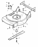 Cutting Deck Blade Interlock Diagram and Parts List for 19307T-2  Snapper Lawn Mower