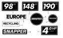 Decals (Part 2) Diagram and Parts List for 19307T-2  Snapper Lawn Mower