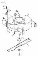 Cutting Deck Blade Interlock Diagram and Parts List for RO21380 90'S Snapper Lawn Mower