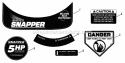 Decals Diagram and Parts List for R20500  Snapper Lawn Mower