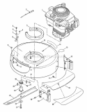 Engine Cutting Deck Blade Interlock (Self-Propelled Models) Diagram and Parts List for RP20500  Snapper Lawn Mower
