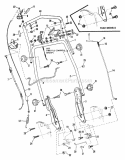 Handles  Controls Diagram and Parts List for 21357B  Snapper Lawn Mower